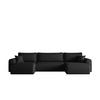 ECKSOFA Mit Schlaffunktion Und Bettkasten U-form CAPRI Verita Schwarz - Schwarz, Holz/Textil (145/362cm) - Kaiser Möbel
