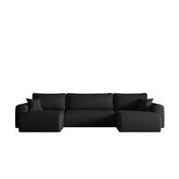 ECKSOFA Mit Schlaffunktion Und Bettkasten U-form CAPRI Verita Schwarz - Schwarz, Holz/Textil (145/362cm) - Kaiser Möbel