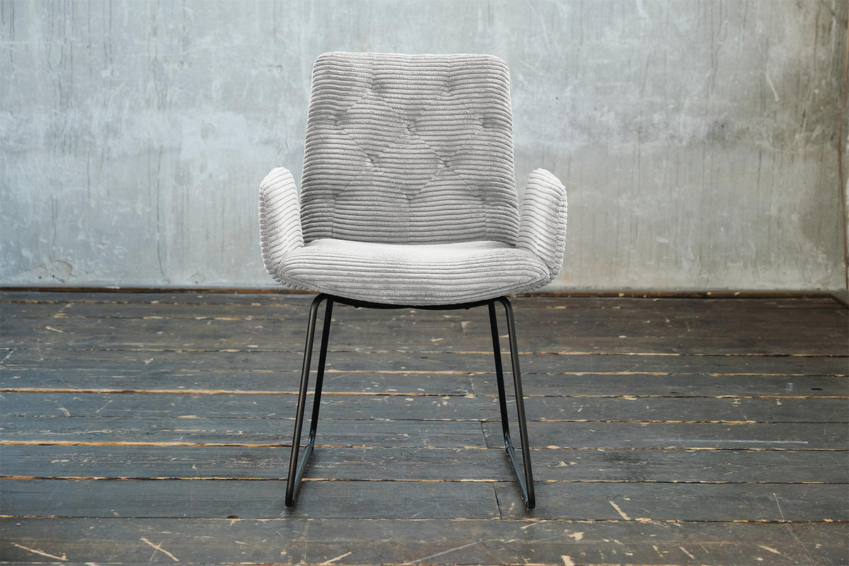 STUHL NEW CHARME Hellgrau Cord - Hellgrau, Textil (59/87/66cm) - KAWOLA