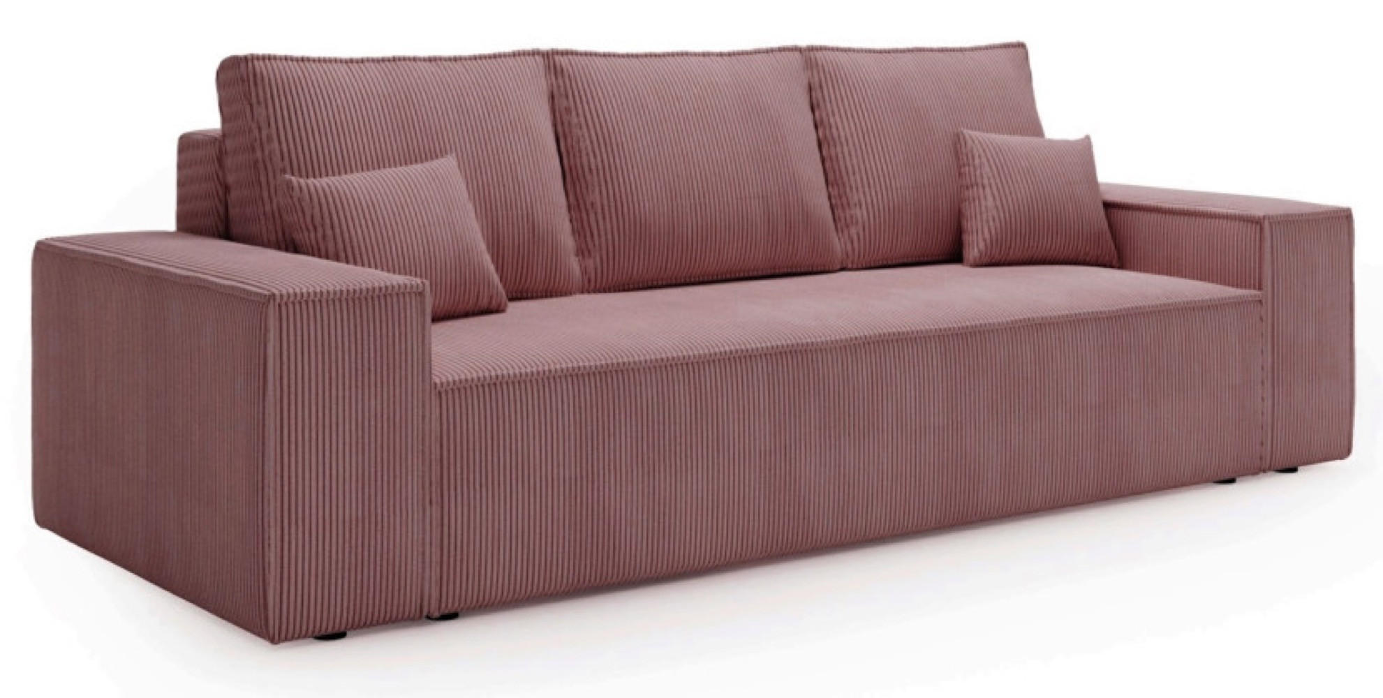 SOFA Rosa AGA Ausziehbar - Rosa, Textil (256/94/97cm) - Sepro Meble
