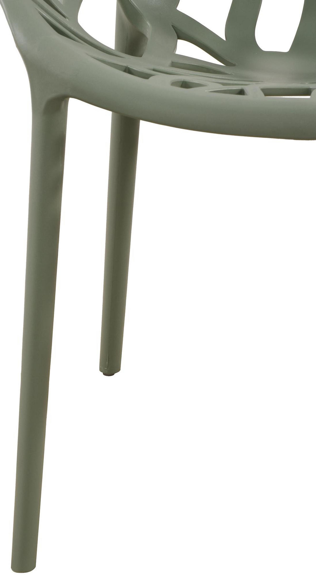 GARTENSTUHL 2er Set Kunststoff oliv - Olivgrün, Kunststoff (59/80/60cm) - CLP