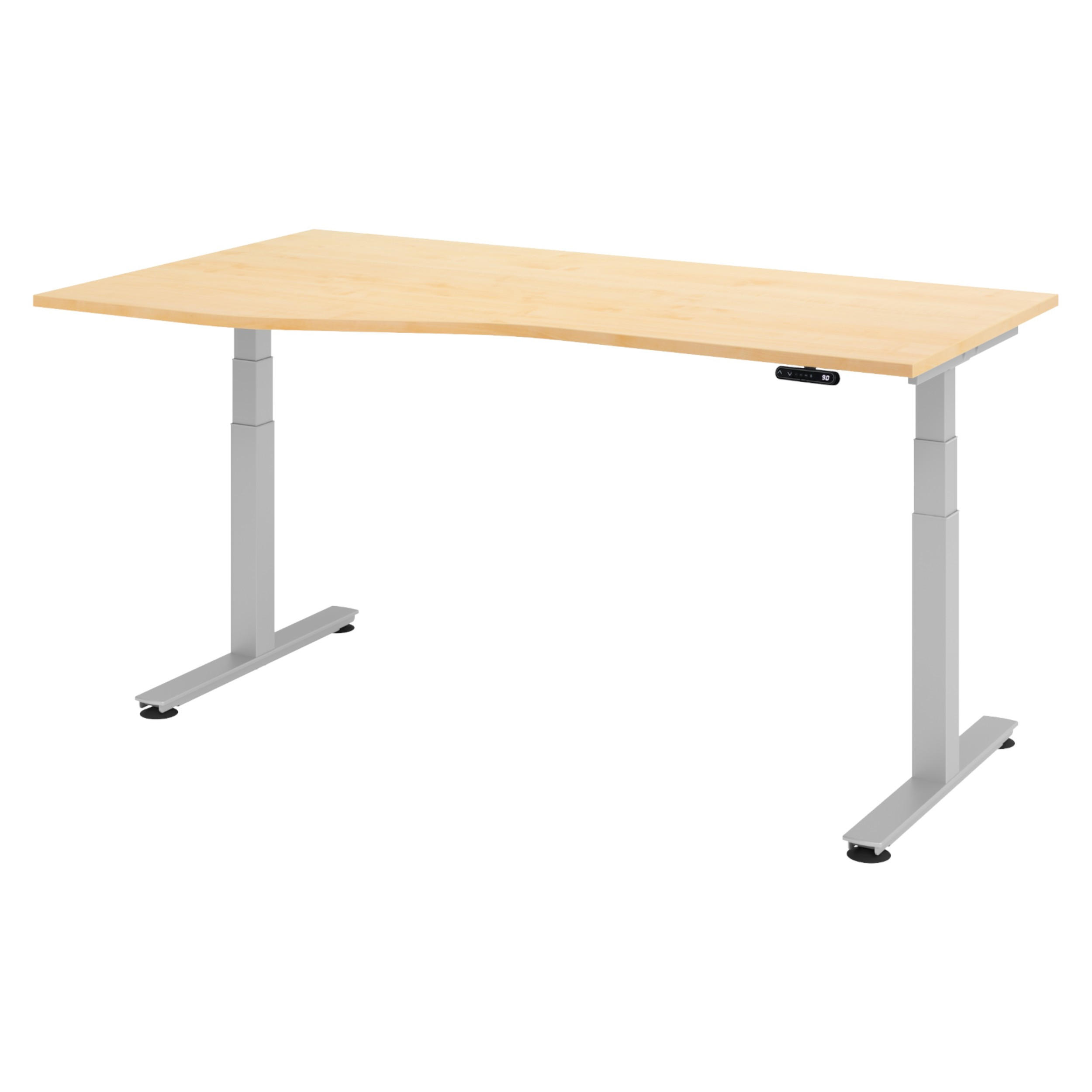 bümö Schreibtisch Ahorn, Silber 180x74x100 cm