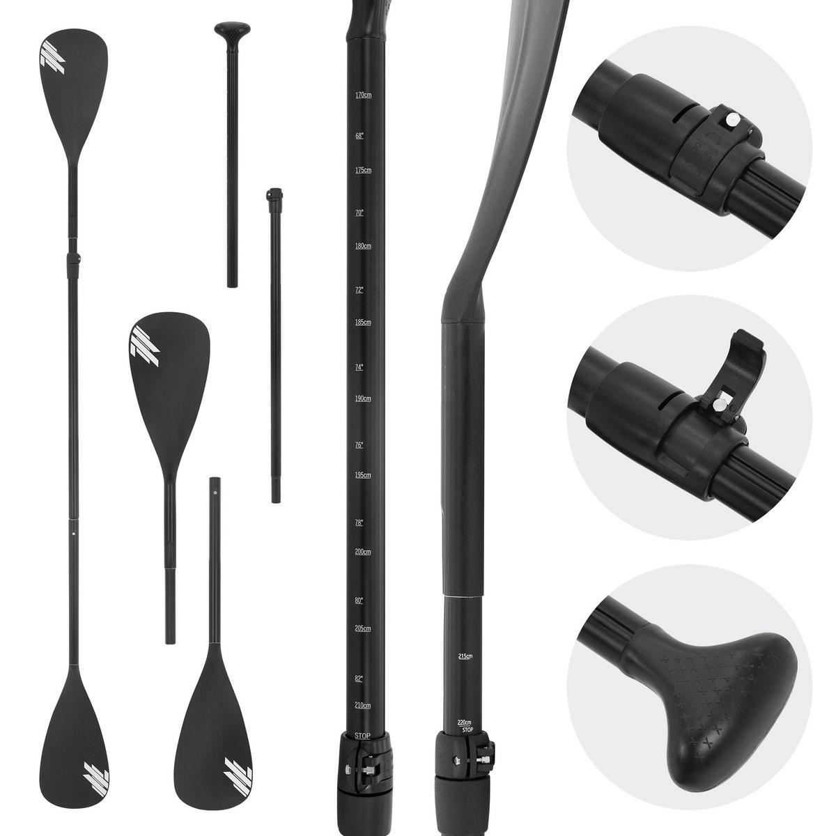 DOPPELPADDEL für SUP und Kajak - Schwarz, Kunststoff (2.8/20/220cm) - ECD-Germany