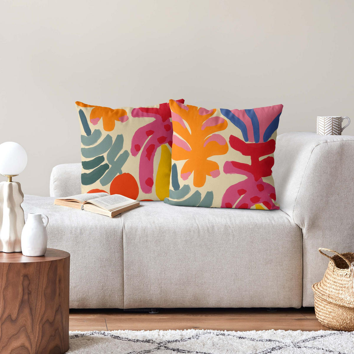 DEKOKISSEN 2er-Set Bunte Formen Duo 40/40 cm - Multicolor, Textil (40/40cm) - Bilderwelten