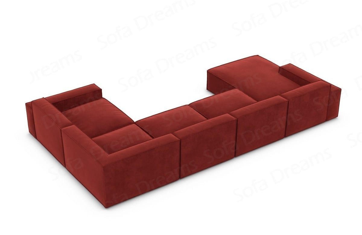 WOHNLANDSCHAFT Beluga Rot Samtstoff - Rot, Kunststoff (313/73/181cm)