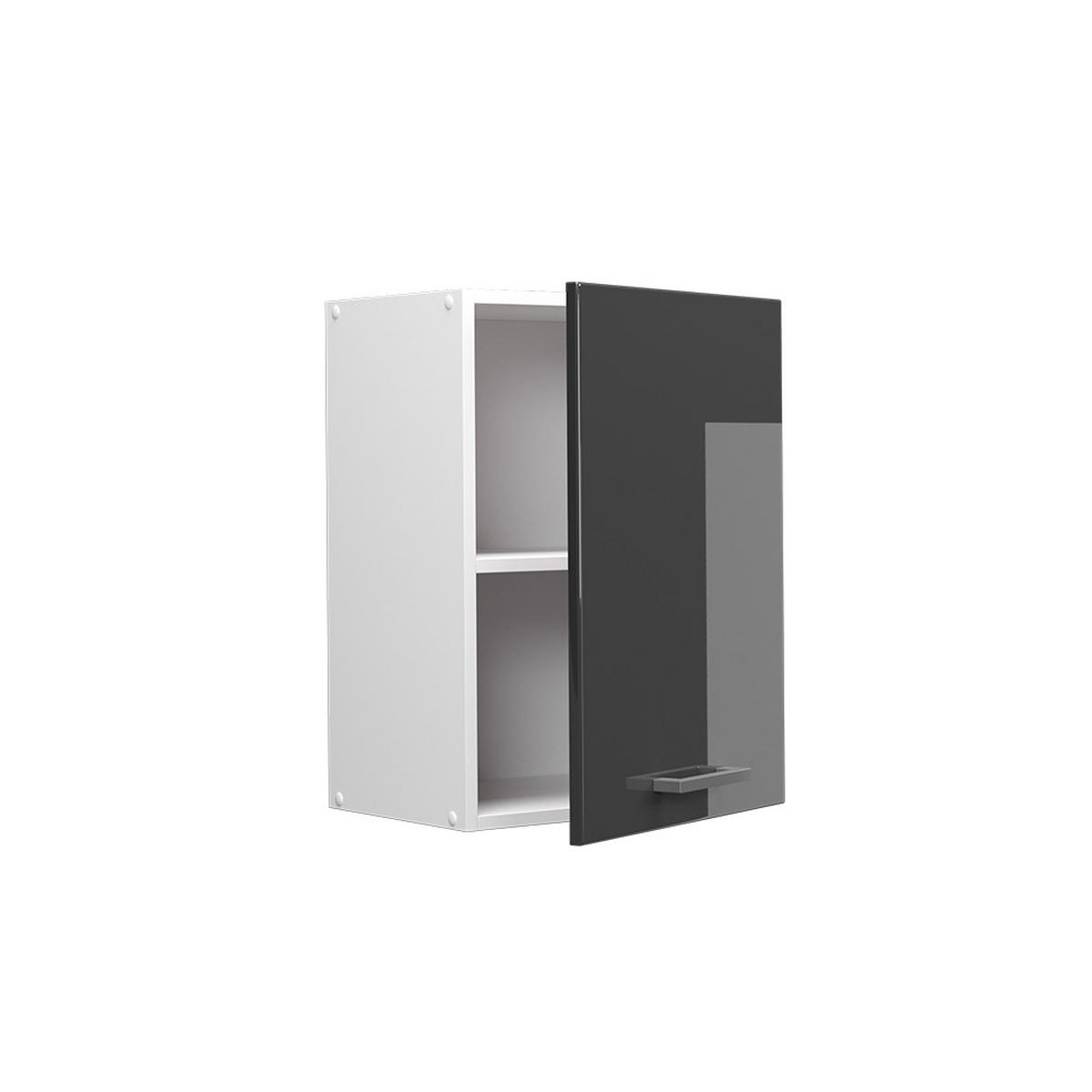 HÄNGESCHRANK R-Line Anthrazit Hochglanz 45 cm - Weiß Hochglanz/Anthrazit, Holzwerkstoff (45/60/31cm) - Vicco