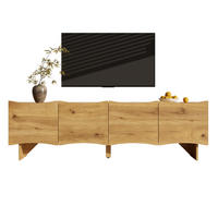 LOWBOARD 155/36/47 cm in Natur aus Spanplatte mit Wellenmuster - Eichefarben, Holzwerkstoff (36/47/155cm) - OKMYHOME