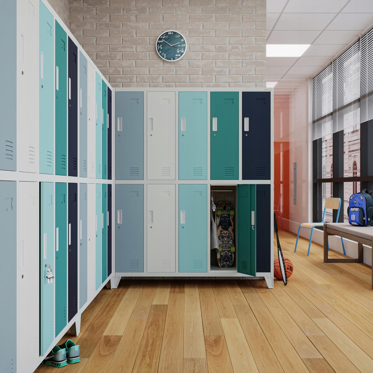 SCHLIESSFACHSCHRANK Bartek - Multicolor, Metall (136/172/45cm) - Jan Nowak