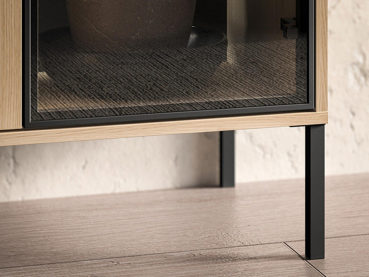 VITRINE – 92 cm – Barnee – Kaschmir - Kaschmir, Holzwerkstoff (92/150/40cm) - hi-markt