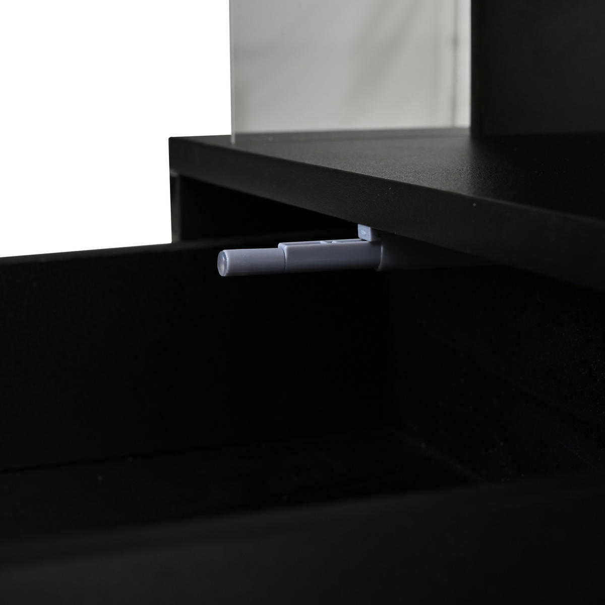 COUCHTISCH aus MDF 100x50x46 cm Schwarz mit Hubfunktion, LED-Beleuchtung und 2 Schubladen - Schwarz, Holzwerkstoff (100/50/46cm) - IVMEU