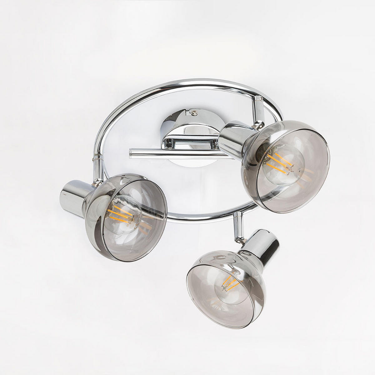 LED DECKENLEUCHTE Metall Silber Lothar - Silberfarben, Glas (25/25/16cm) - Globo Lighting