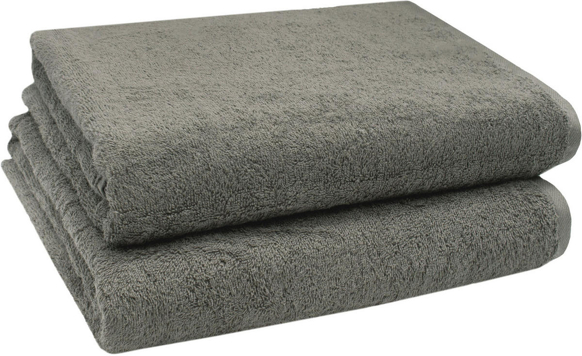 BADETUCH, 2er-Set, 100x150 cm, 100% Baumwolle, Braun - Taupe, Textil (100/150cm) - Zollner
