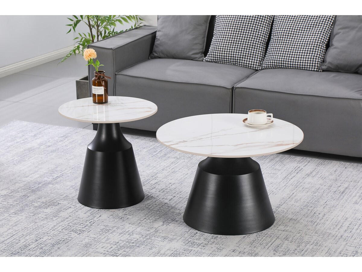 COUCHTISCH vulca Weiß - Weiß, Keramik (70/70/43cm) - Habitat Garten