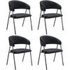 ARMLEHNSTUHL 4er Set Bedano 60 x 58 x 85 cm schwarz - Schwarz, Kunststoff (60/85/58cm) - tectake