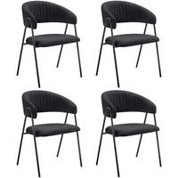 ARMLEHNSTUHL 4er Set Bedano 60 x 58 x 85 cm schwarz - Schwarz, Kunststoff (60/85/58cm) - tectake