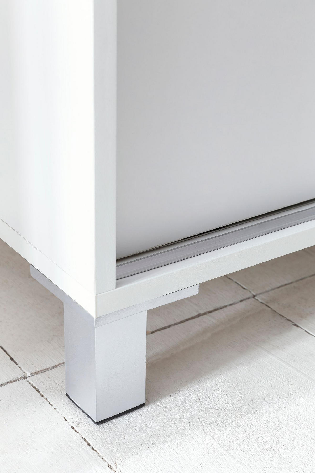 SCHUHSCHRANK Holz für 20 Paar Schuhe mit Ablage, Weiß 100x38x108 cm - Silberfarben/Weiß, Kunststoff (100/108/38cm) - KADIMA DESIGN