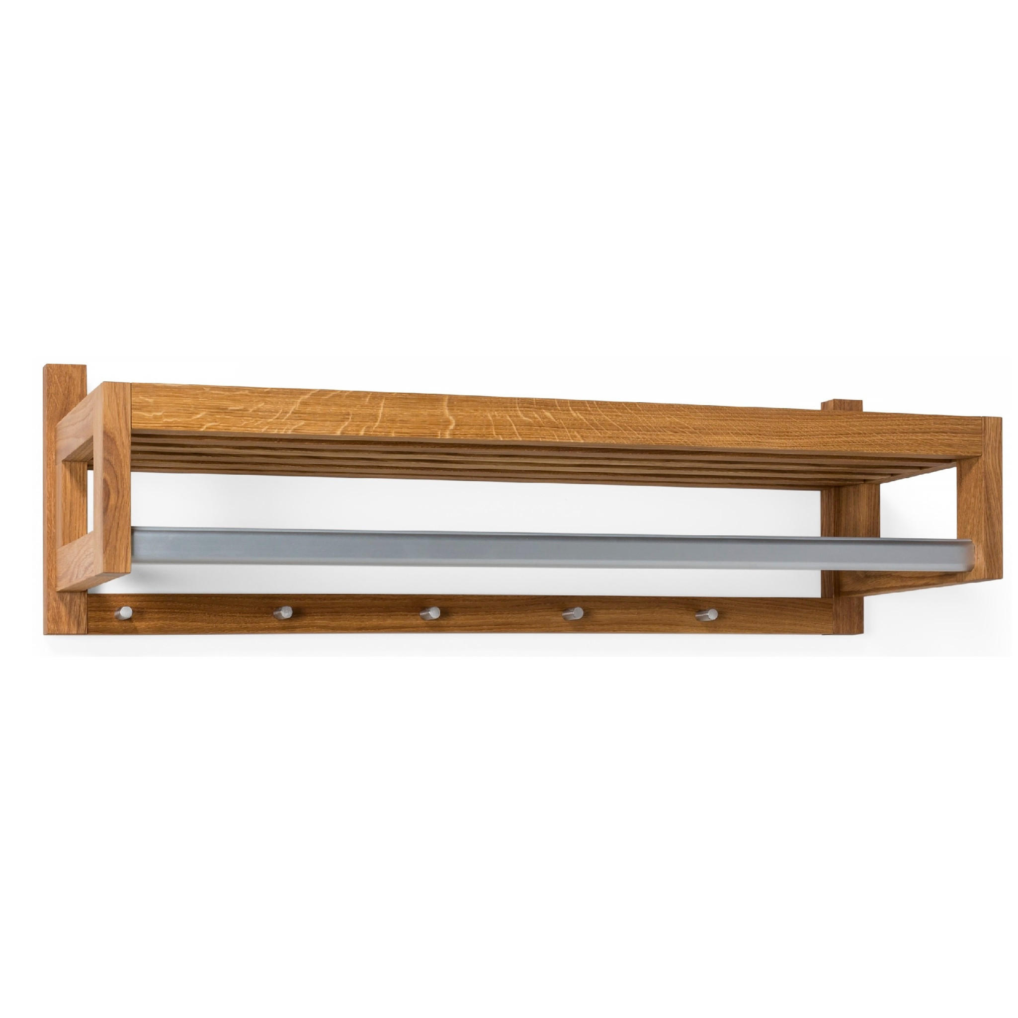 WANDGARDEROBE Bo, Eiche und Metall, 26/80/26 cm - Beige, Holz (80/26/26cm) - WOODEK