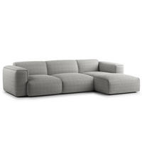 3-SITZER ECKSOFA mit Longchair - Schwarz/Grau, Kunststoff/Textil (284/173cm) - home24