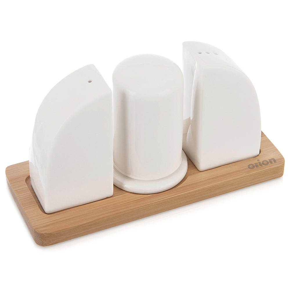 SALZ/PFEFFER-SET Porzellan/Zahnstocherhalter 4-tlg. Weiß - Weiß, Keramik (6.5/8.5/16cm) - Orion 