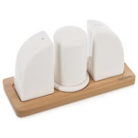 SALZ/PFEFFER-SET Porzellan/Zahnstocherhalter 4-tlg. Weiß - Weiß, Keramik (6.5/8.5/16cm) - Orion 
