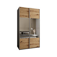SCHWEBETÜRENSCHRANK 245,5/140/64 2-türig - Silberfarben/Schwarz, Holz/Metall (140/245/64cm) - Abiks Möbel