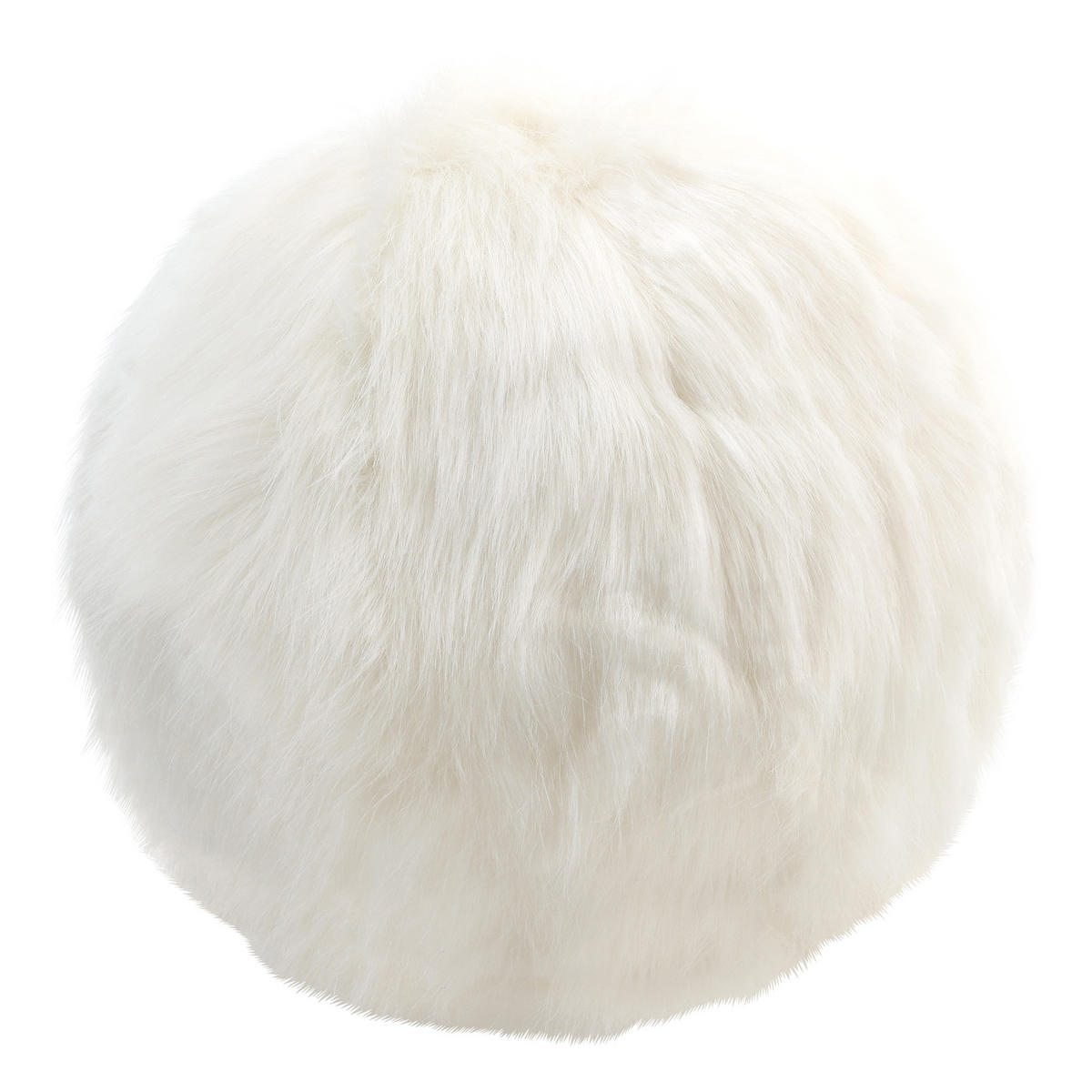 DEKOKISSEN Kunstfell Ball 2er-Set - Weiß, Textil (30/30cm)