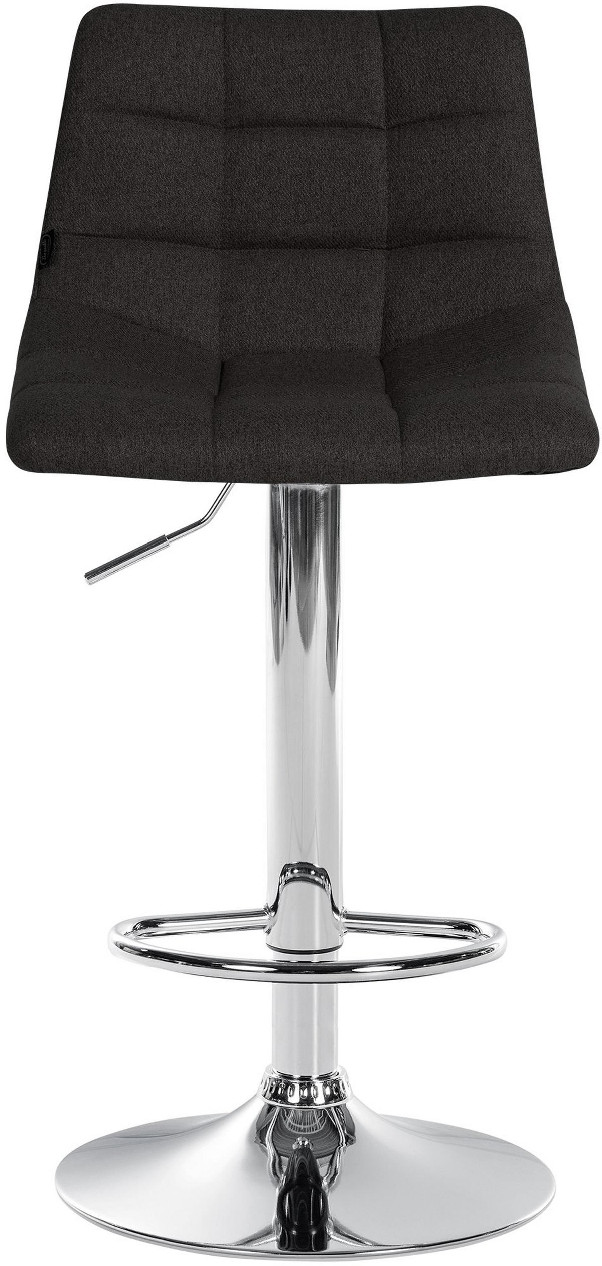 BARHOCKER 2er Set James Stoff chrom schwarz - Chromfarben/Schwarz, Textil/Metall (43/108.5/46.5cm) - TPFLiving