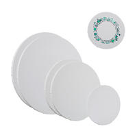 6-TLG.LEINWAND-SET - Weiß, Holzwerkstoff/Textil (40/40cm) - Relaxdays