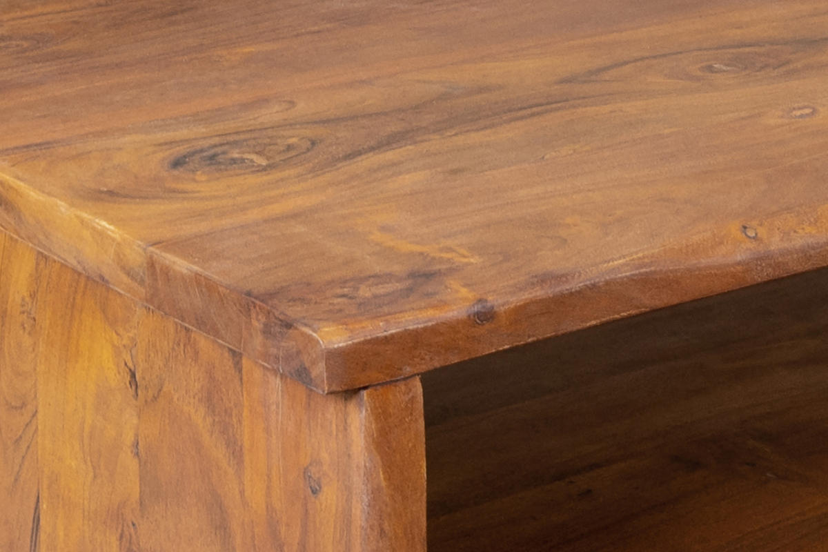 COUCHTISCH Akazie nuss DAHLIA 110 cm - Nussbaumfarben/Braun, Akazienholz/Holz (60/110/45cm) - SAM