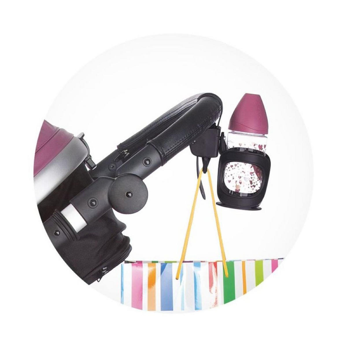 KINDERWAGENFLASCHENHALTER CUPH01701BL Getränkehalter, universell passend für Dreiräder und Kinderwagen - Schwarz, Kunststoff (7/14/7cm) - Chipolino