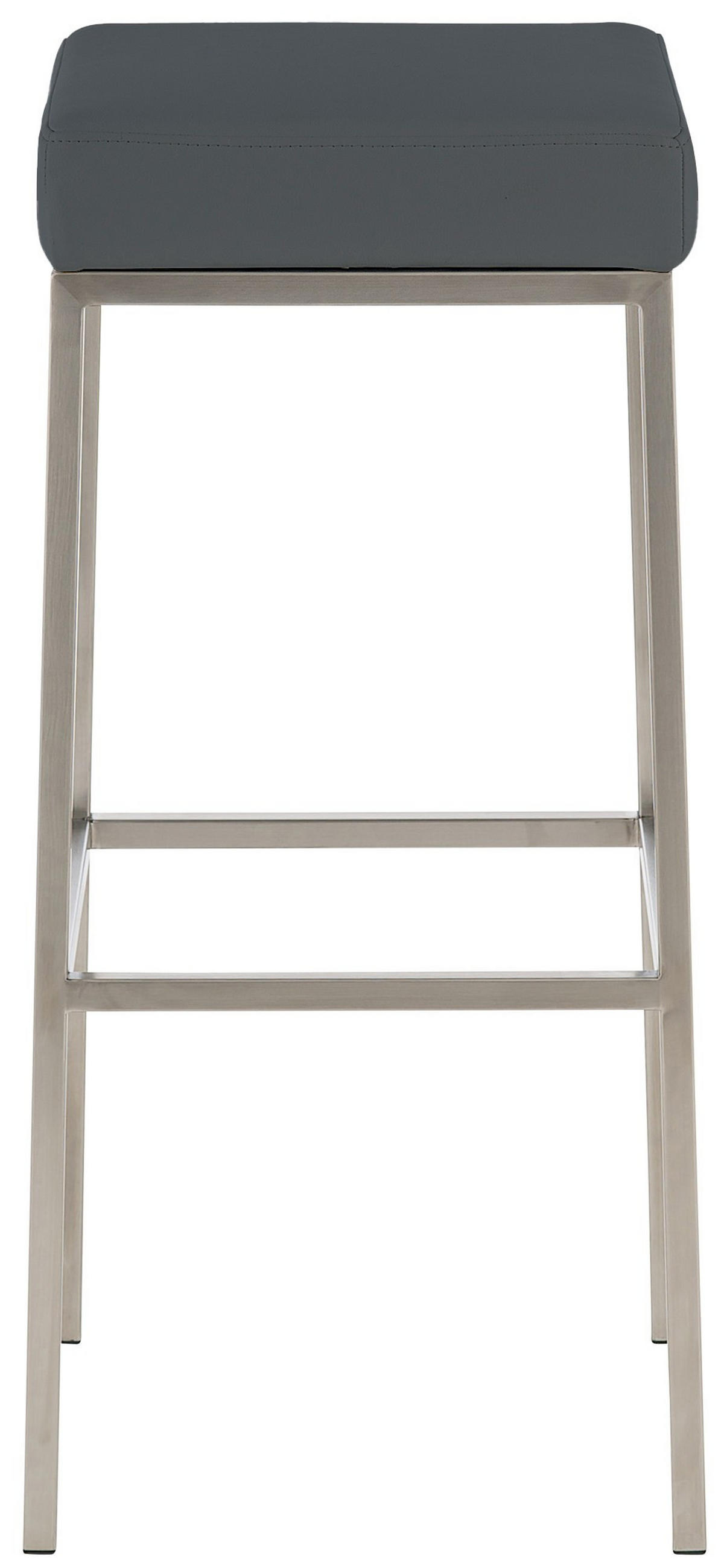 BARHOCKER Montreal 37x37 cm Kunstleder - Grau, Leder (37/85/37cm) - furnicato