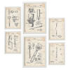 POSTER Set Mit 6 Plakaten Mit Bauwerkzeuge 1 Patenten Im Vintage Stil A3 & A4 Weißer Rahmen - Weiß, Papier (29/3cm) - Nacnic