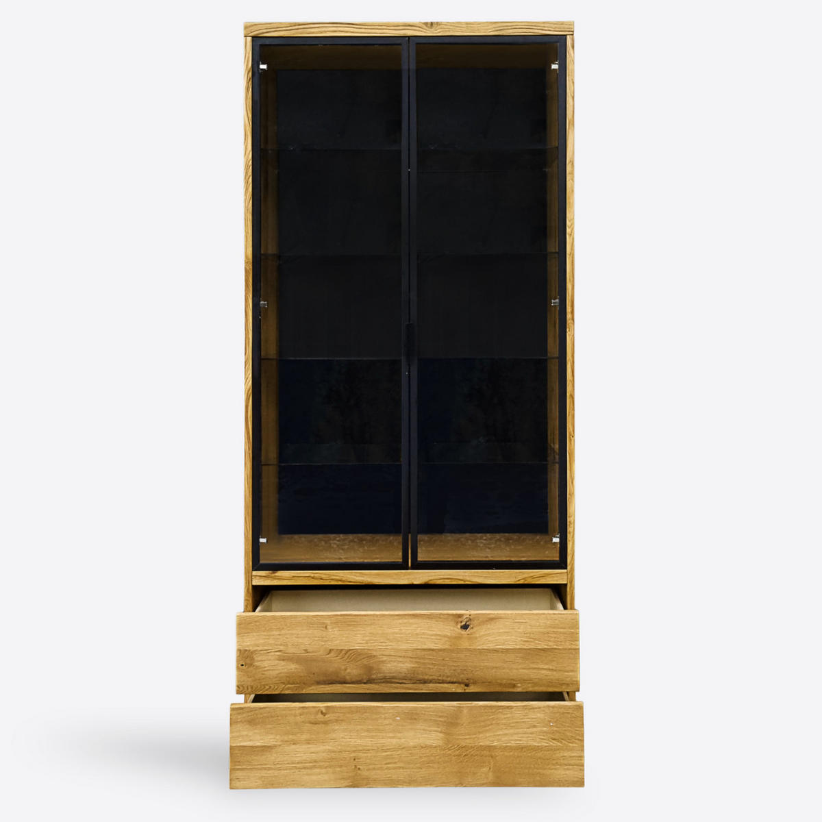VITRINE mit Schubladen ins Wohnzimmer DELIO - Eichefarben, Holz (90/220/45cm) - Rawood Furniture