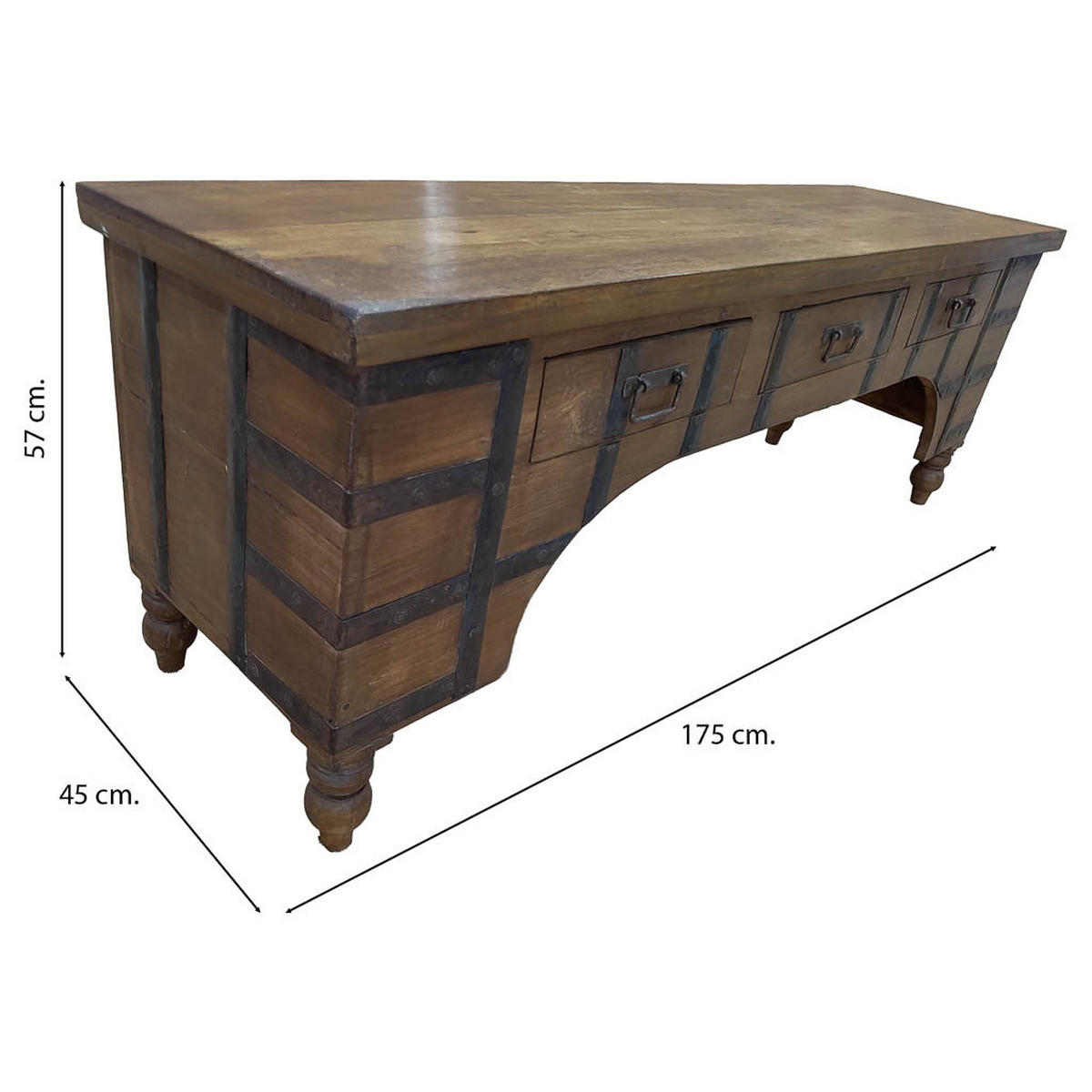 TV-LOWBOARD aus Holz, 175x45x57cm - Braun, Holz (175/57/45cm) - Wanderlust