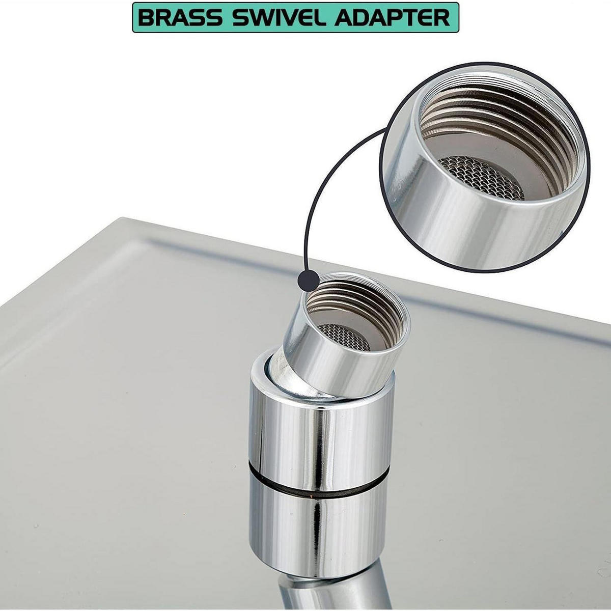 REGENDUSCHE 30 cm Quadratisch Edelstahl Silber Anti-Kalk-Düsen Hochdruck - Silberfarben, Metall (30.5/12.7/30.5cm)