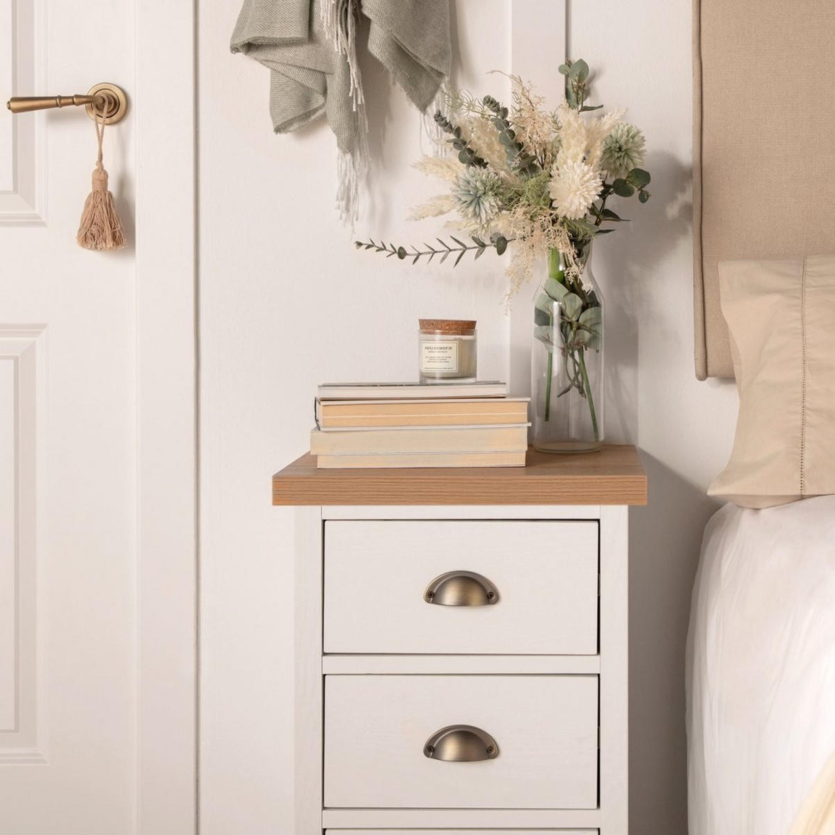 NACHTTISCH 3 SCHUBLADEN Marais Zweifarbig 40 cm x 63 cm - Multicolor, Holzwerkstoff (40/63/35cm) - Klast Home