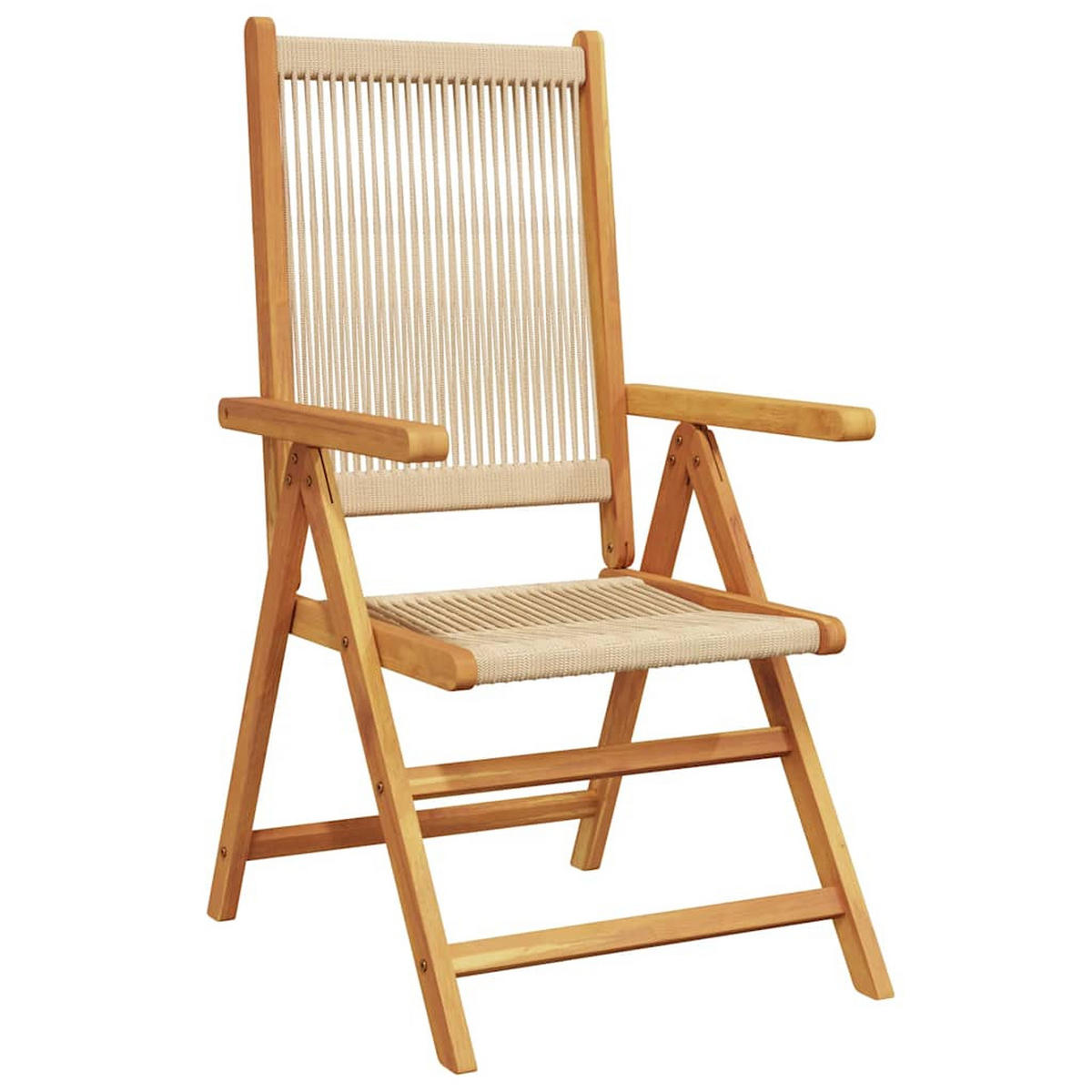 GARTENSTUHL Verstellbar 4er Set Beige Massivholz Akazie - Beige, Holz (57/109/70cm) - vidaXL