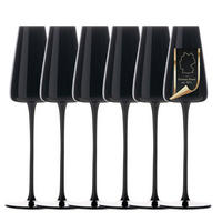 CHAMPAGNERGLÄSER 220 ml (6er-Set) - Schwarz, Glas (0.2L) - Intirilife