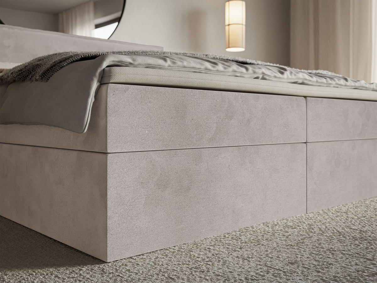 BOXBETT Softie Taupe Velours wasserabweisend 140x200 cm - Graubraun, Textil (140/200cm) - Selsey