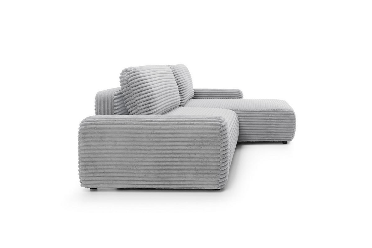 ECKSOFA Cordina Grau, mit Schlaffunktion und Bettzeugbehälter, rechte seite - Grau, Holzwerkstoff (264/162cm) - Bettso