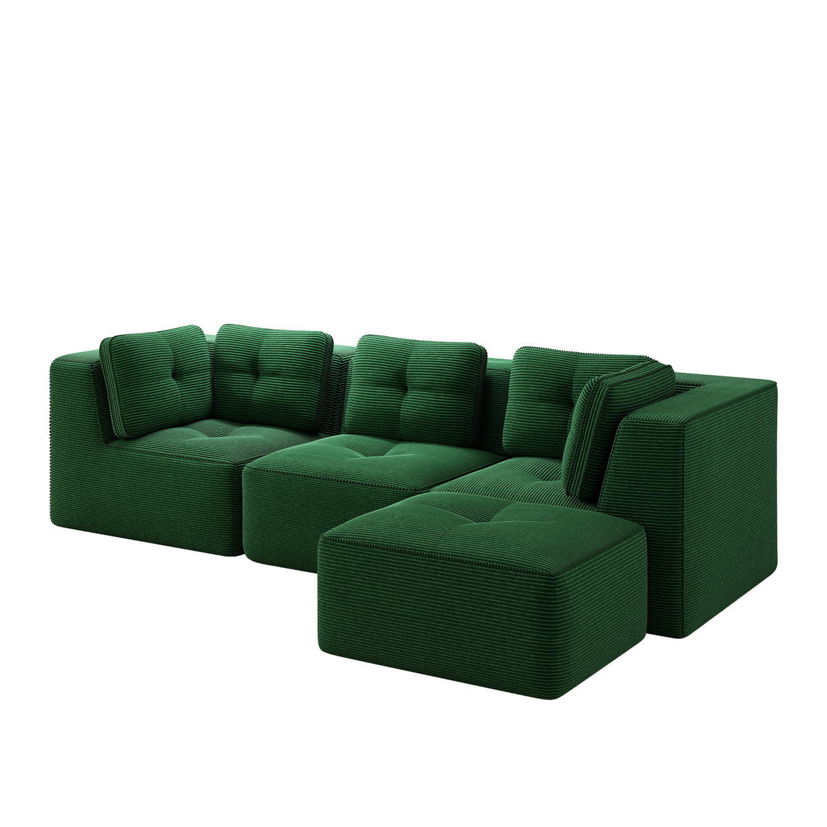 L-FÖRMIGES ECKSOFA Grün 297/177/69 cm 3-Sitzer Modular - Grün, Textil (297/177cm) - PANGIVO