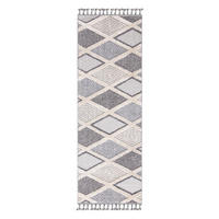 KURZFLOR-TEPPICH Valencia 731 Graublau/ Creme 80x300 cm - Blau/Creme, Textil (80/300cm) - carpet city