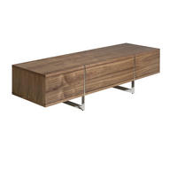 TV-ELEMENT Walnuss Stahl 180/56/46 cm - Edelstahlfarben/Walnussfarben, Holz/Metall (180/46/56cm) - ANGEL CERDA