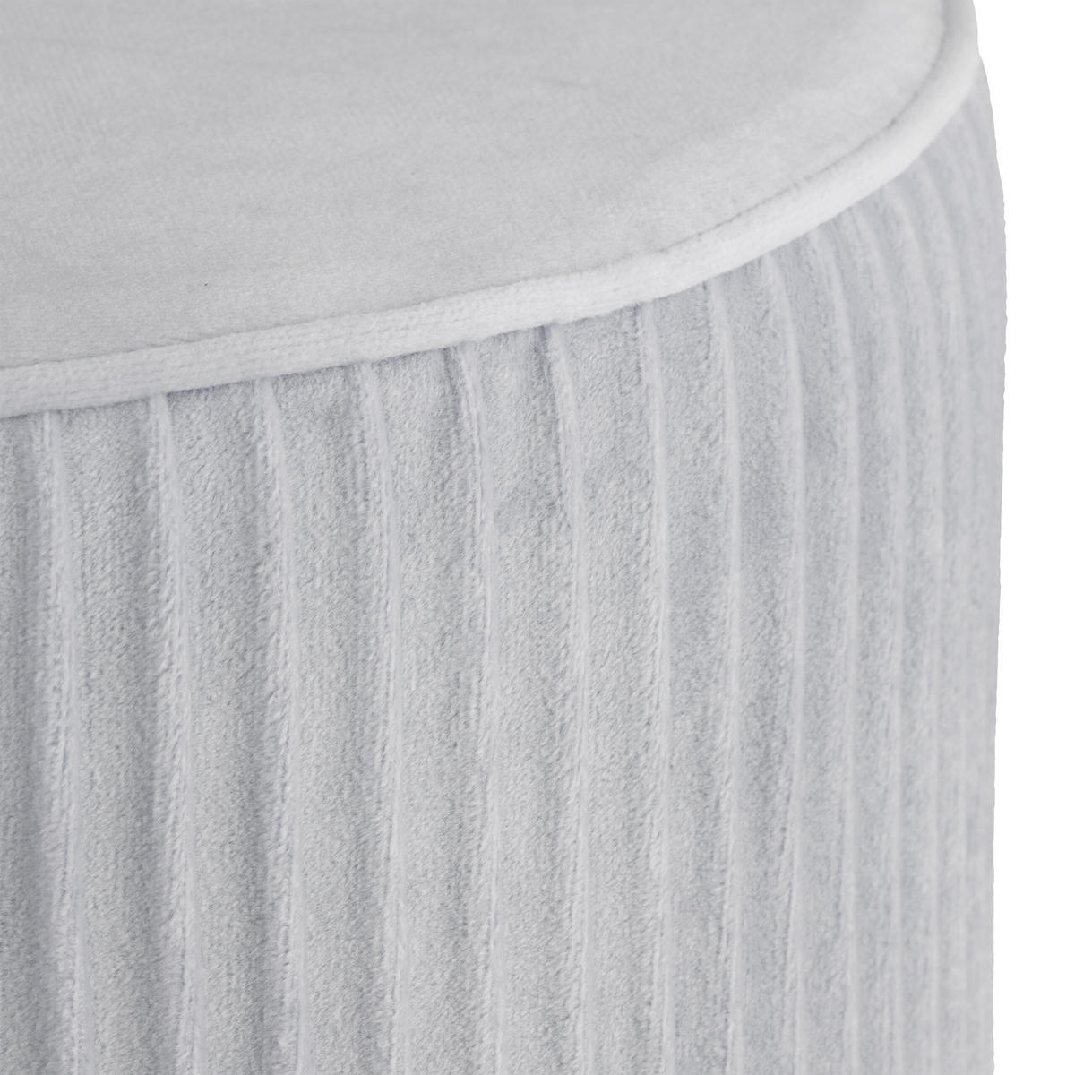 SAMT-HOCKER - Grau, Holzwerkstoff/Textil (29/45/29cm) - Relaxdays