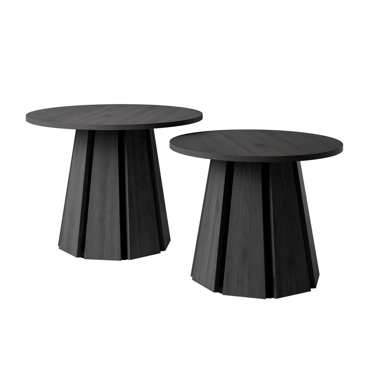 COUCHTISCHSET SILVA 2in1, Graphitschwarz - Graphitfarben, Holzwerkstoff (67/67/51cm) - Lookway