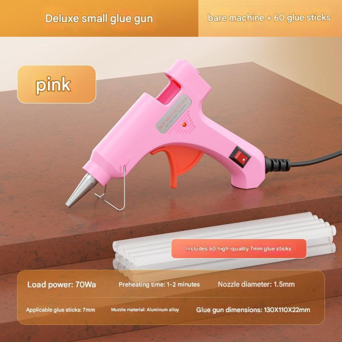 KLEBEPISTOLEN 13/2,2/11 cm Rosa - Rosa, Metall (13/2.2/11cm) - Authentics