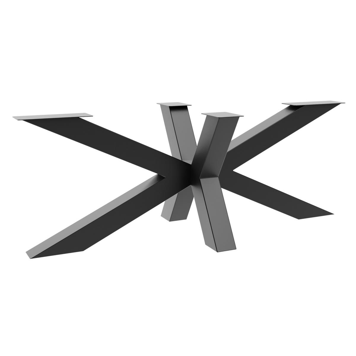 TISCHBEINE Acamar Extreme Metall Schwarz 200/70/72 cm - Schwarz, Metall (80/72/200cm) - Metalo Pro