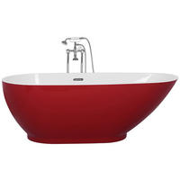 BADEWANNE FREISTEHEND 82x173x59 cm rot Guiana - Rot, Kunststoff (82/60/173cm) - Beliani