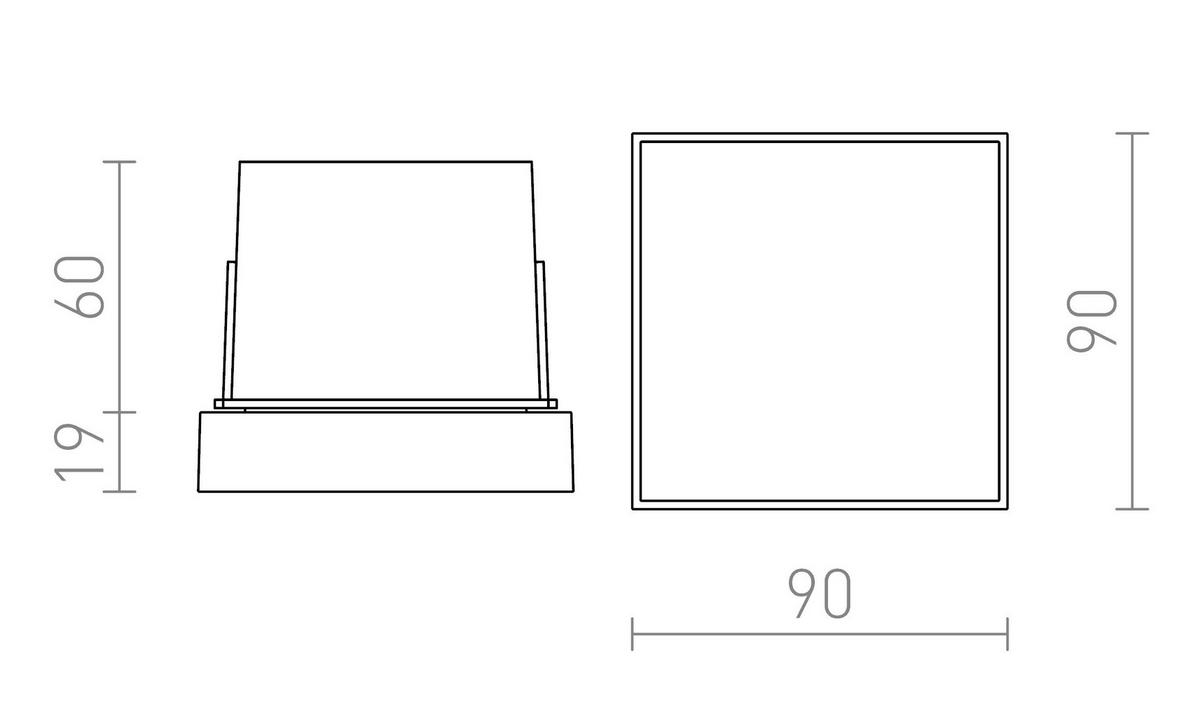 AUSSENLEUCHTE DEJAVU SQ 9 Schwarz 5 W IP65 - Schwarz, Metall (9/9/19cm) - Rendl