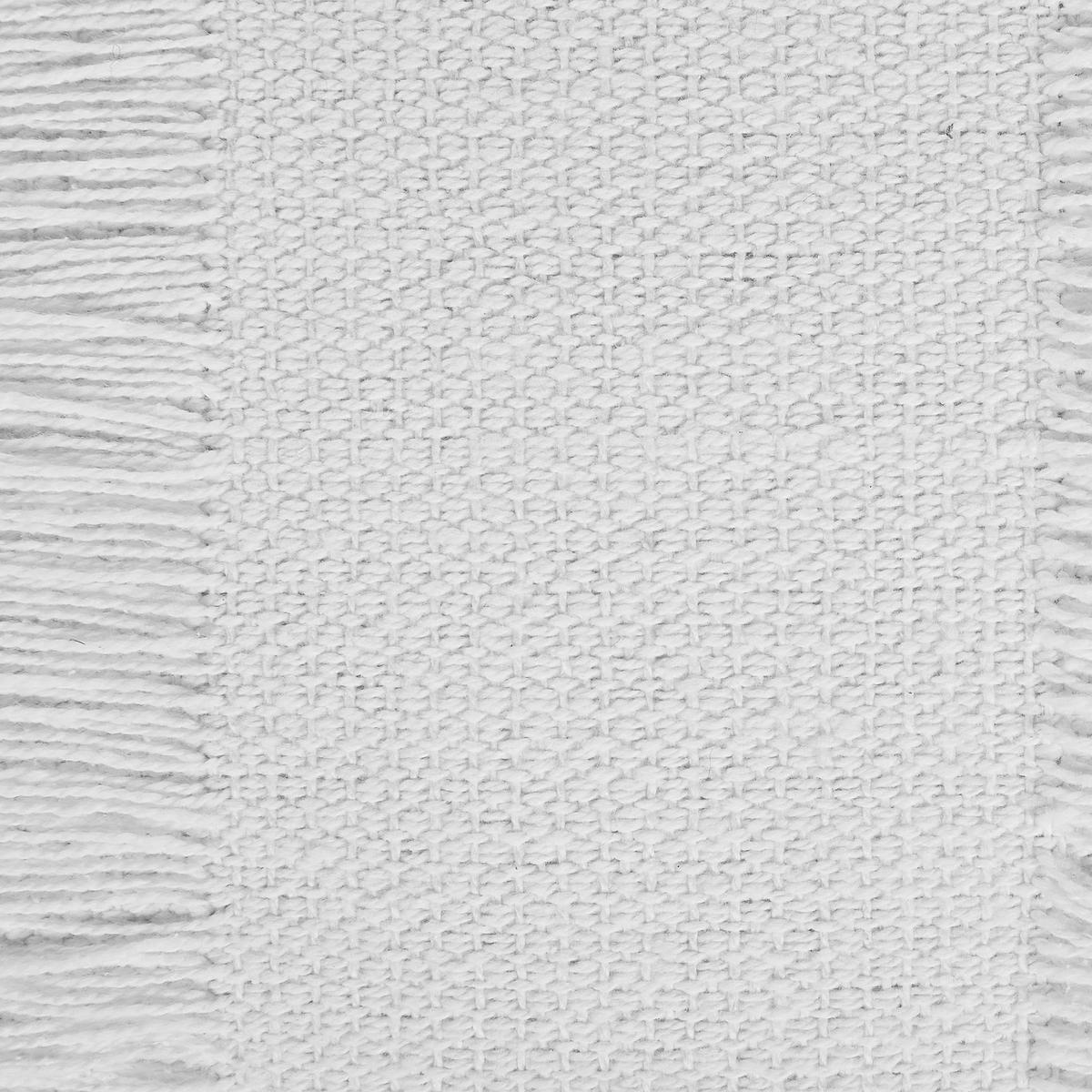 POUF Oulad 50/50/20 cm - Weiß, Naturmaterialen/Textil (50/20/50cm) - Beliani